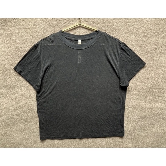 lululemon athletica Tops - Lululemon Sheer Back In Action Crew Tee Relaxed Fit Lightweight Women Black 10